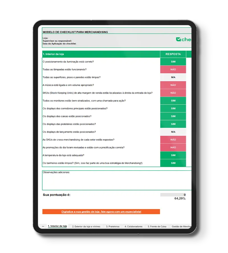 checklist merchandising lojas
