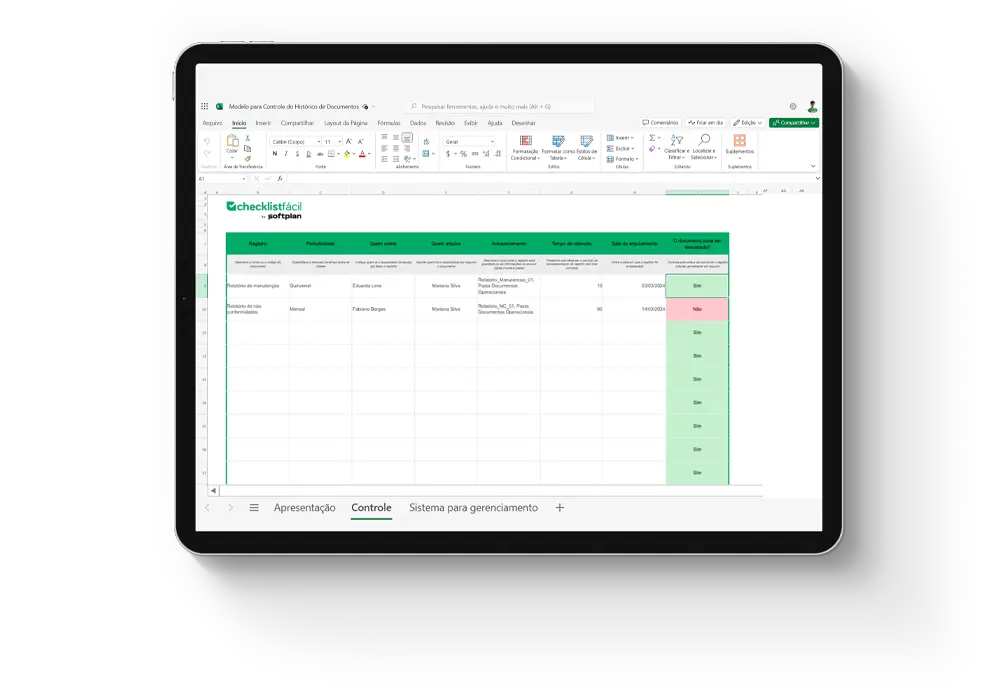 planilha de controle de documentos grátis